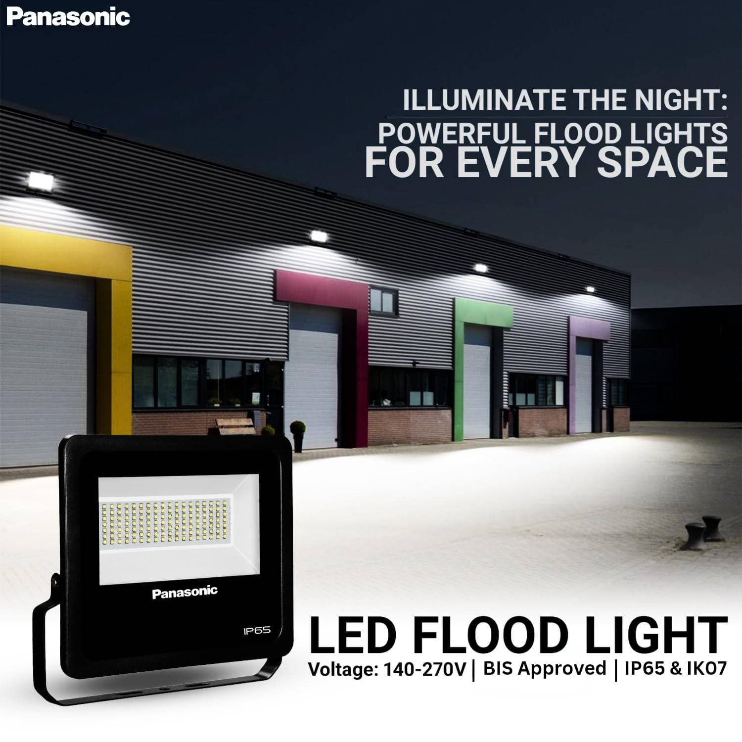 Panasonic LED Flood Light - 140-270 V | Surge Protection: Yes (>4kV)||Lifespan: >30,000 Hours | 100 W - View 8