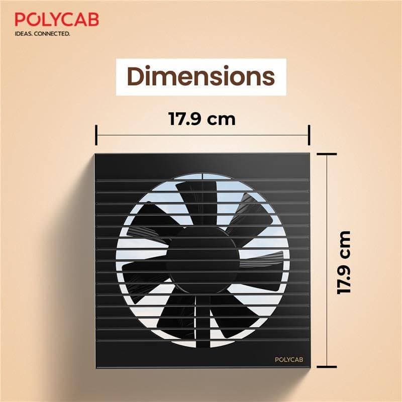Polycab Freshner Axial Exhaust Fan - Exhaust Fan | Black | FEXDOVE034P - View 6